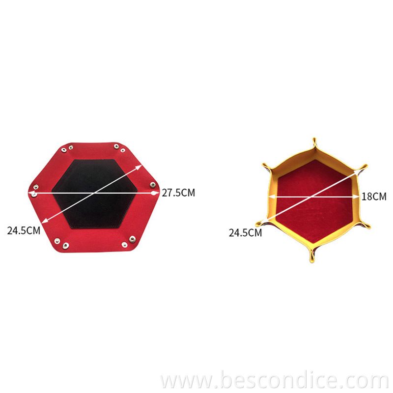 7inch Hexagon Folding Leatherette Tray 3 7inch Hexagon Folding Leatherette Tray 3